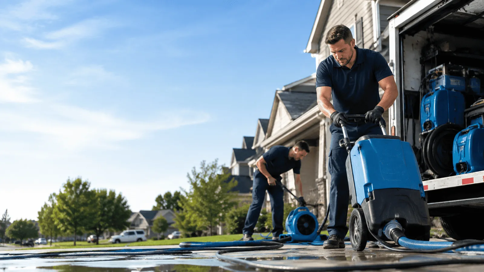 Burst Pipe Damage Cleanup being performed in Wyandotte, OK